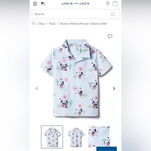 Disney x Janie & Jack Mickey Mouse Canana Shirt
